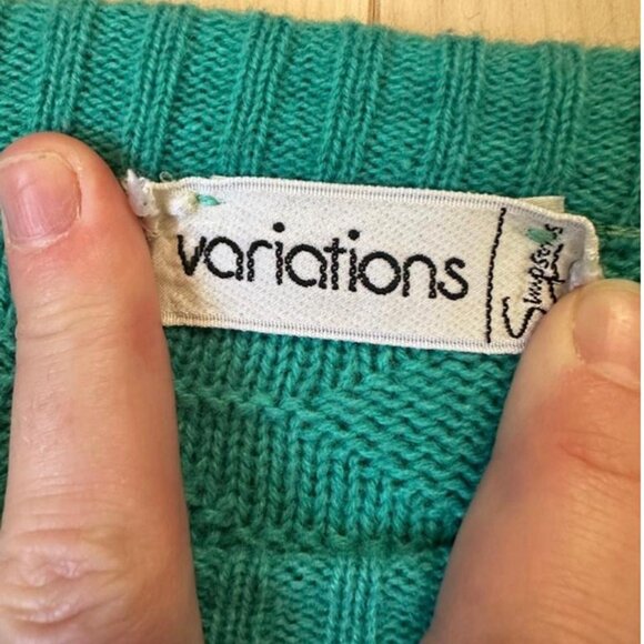 Vintage 80s Turquoise Snowflake Knit Sweater – Ugly Christmas - Picture 3 of 6